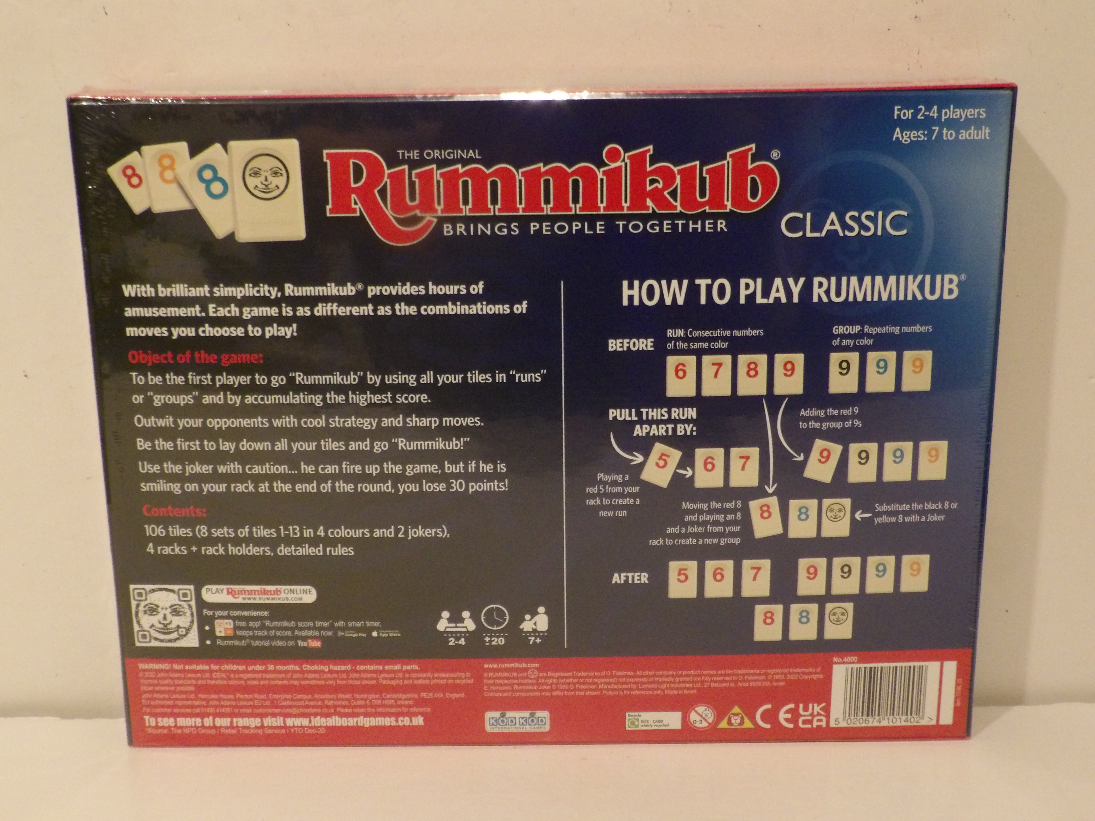 Ideal Rummikub Classic Family Game | Original Number Tile Strategy Game | Brand New Sealed