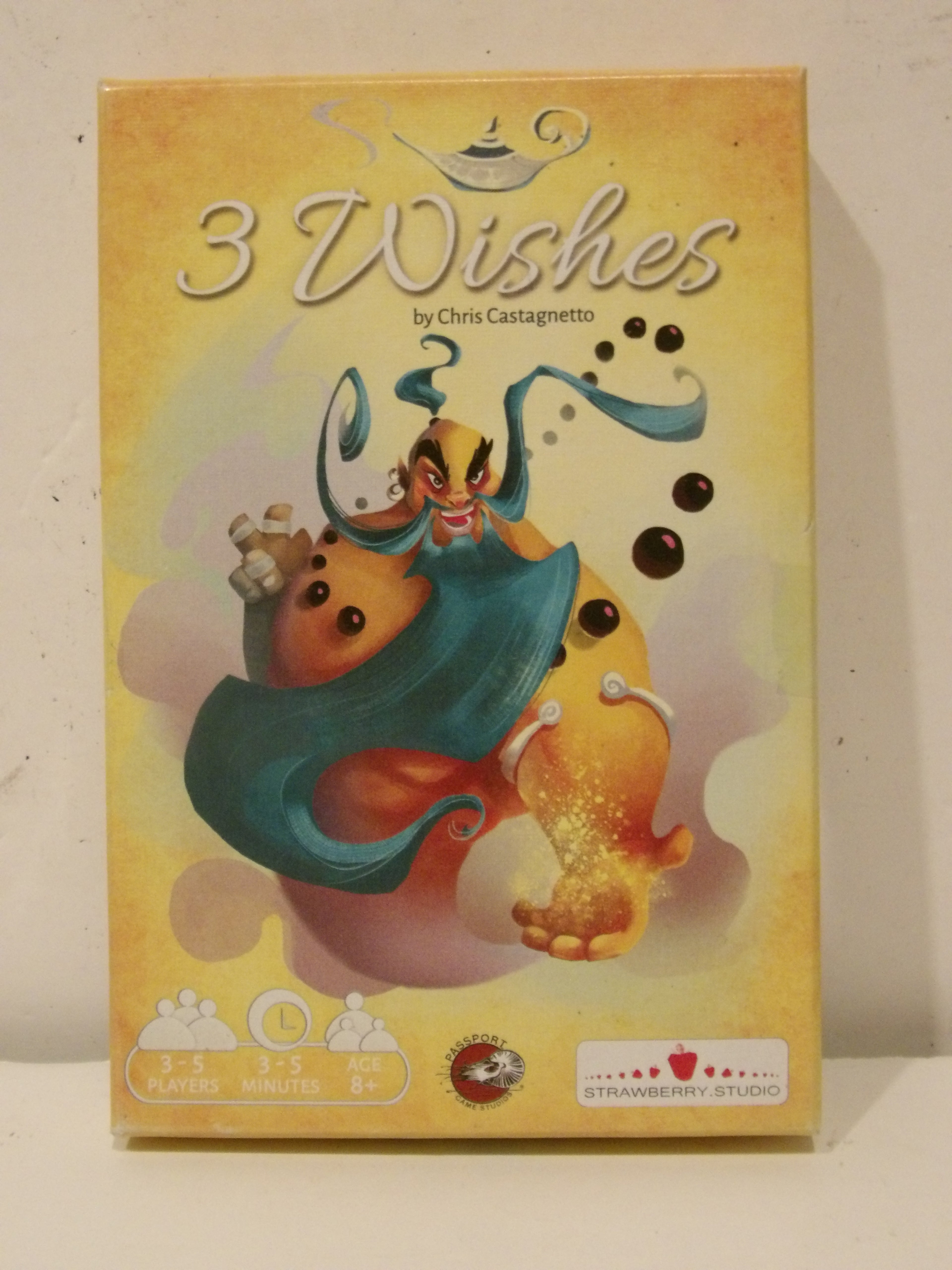 3 Wishes Micro Card Game by Chris Castagnetto | Strawberry Studio 2016 | Fast-Paced Family Strategy Game