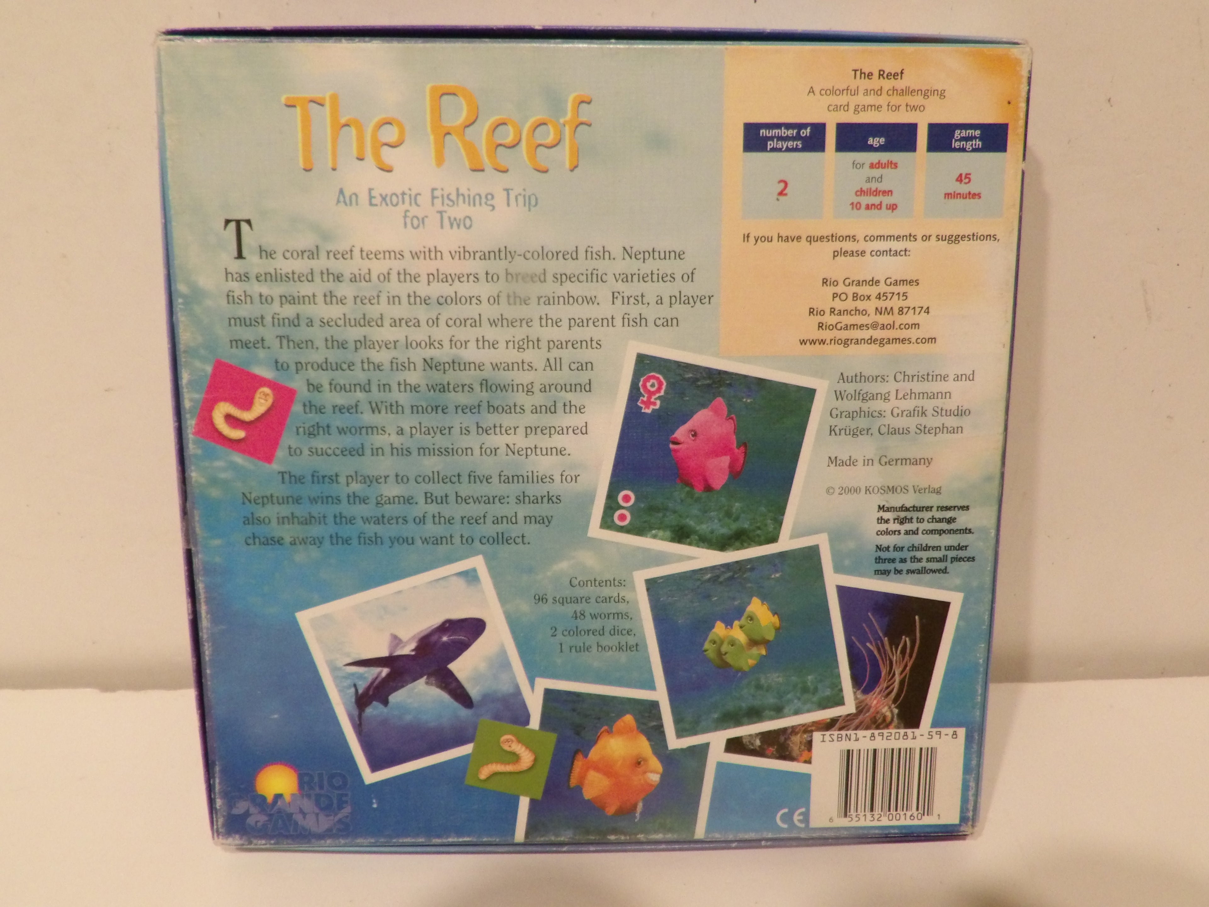 The Reef 2-Player Board Game | Rio Grande Games & KOSMOS | Strategic Ocean Adventure Game