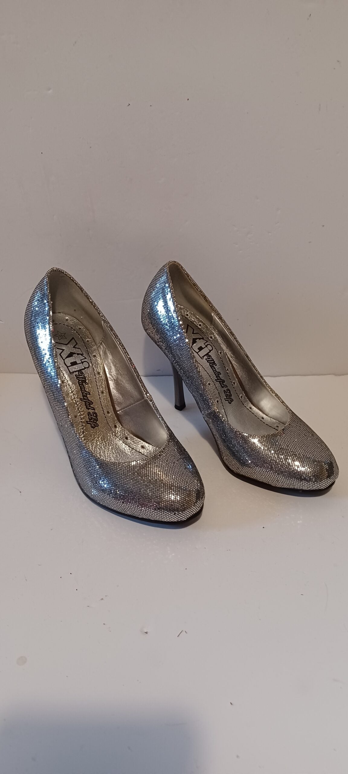 Xti - Zapato - Glitter - Silver - Heels - Brand New - 5/38, Silver image