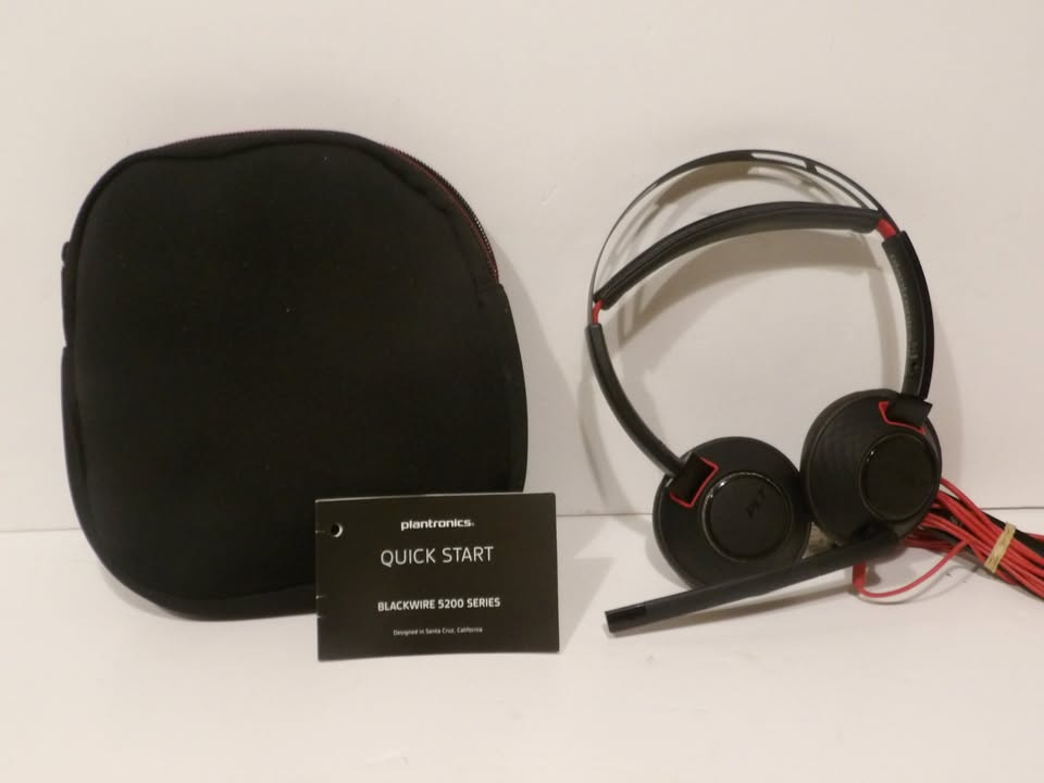 Plantronics Poly Headset Blackwire USB C5200 USB - Hardly Used, Clean Condition, Carry Case image 0