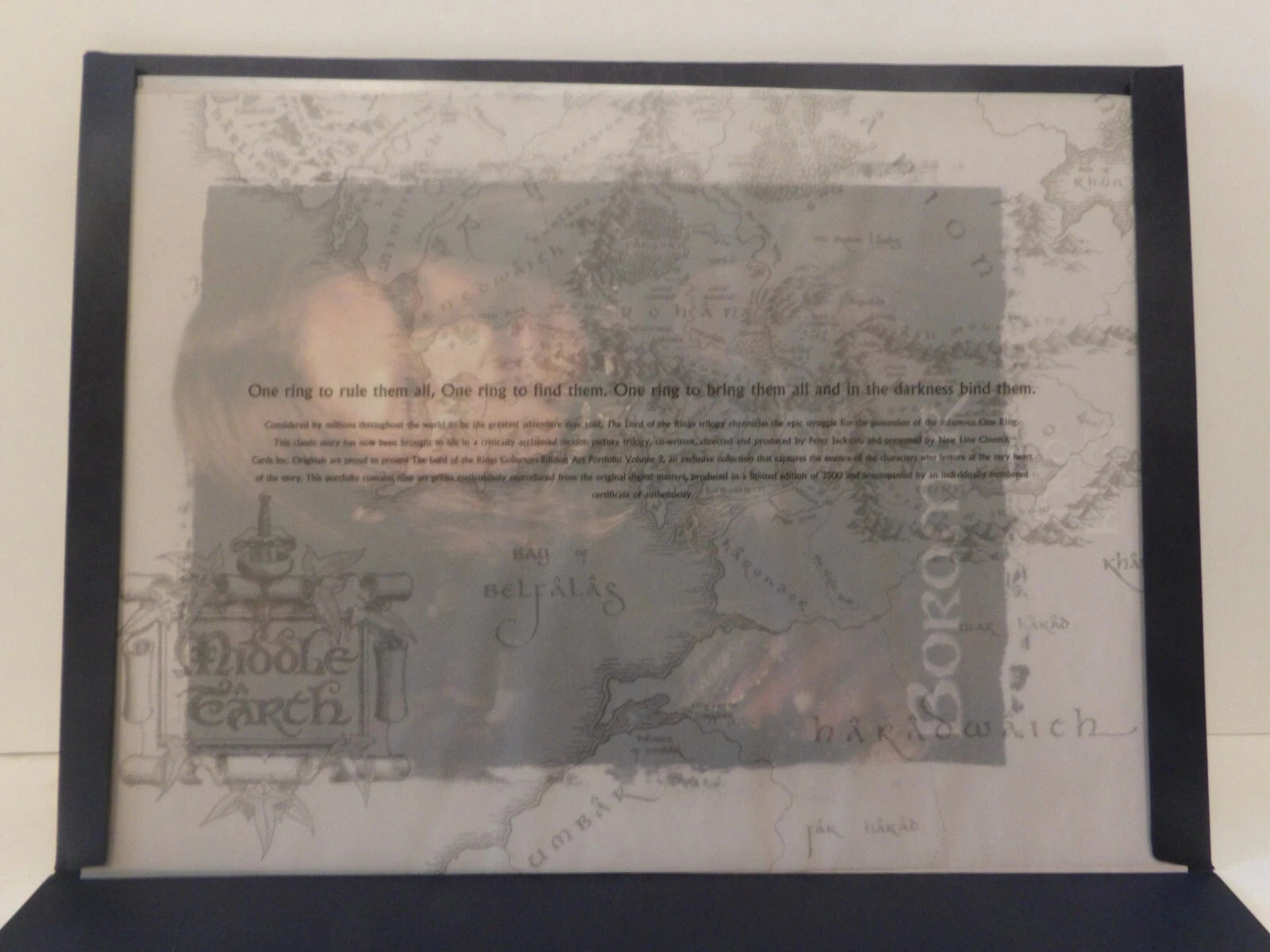 LOTR Collectors Edition Art Portfolio of 9 Lithographs Certificate Of Authenticity - OA image 1
