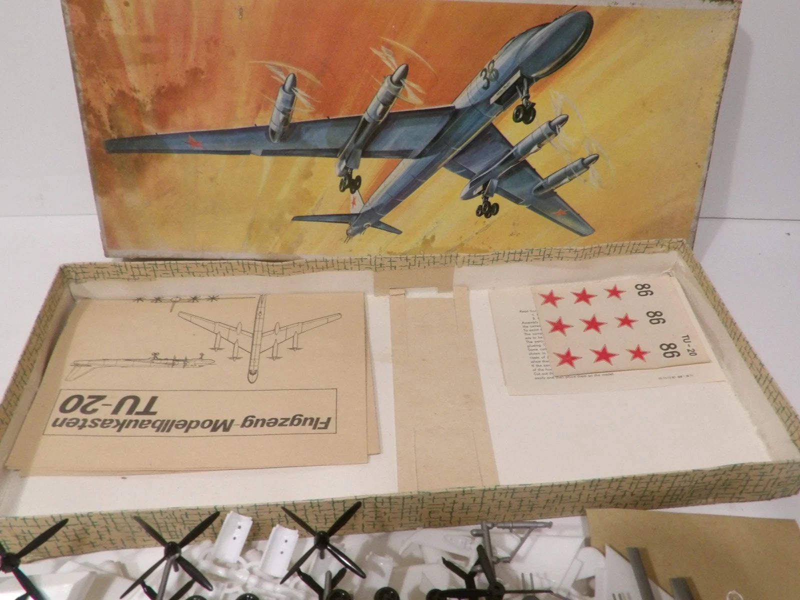 Tupolev TU-20 VEB Plasticart 1:100 Scale Soviet Aircraft Model Kit Appears Complete image 4