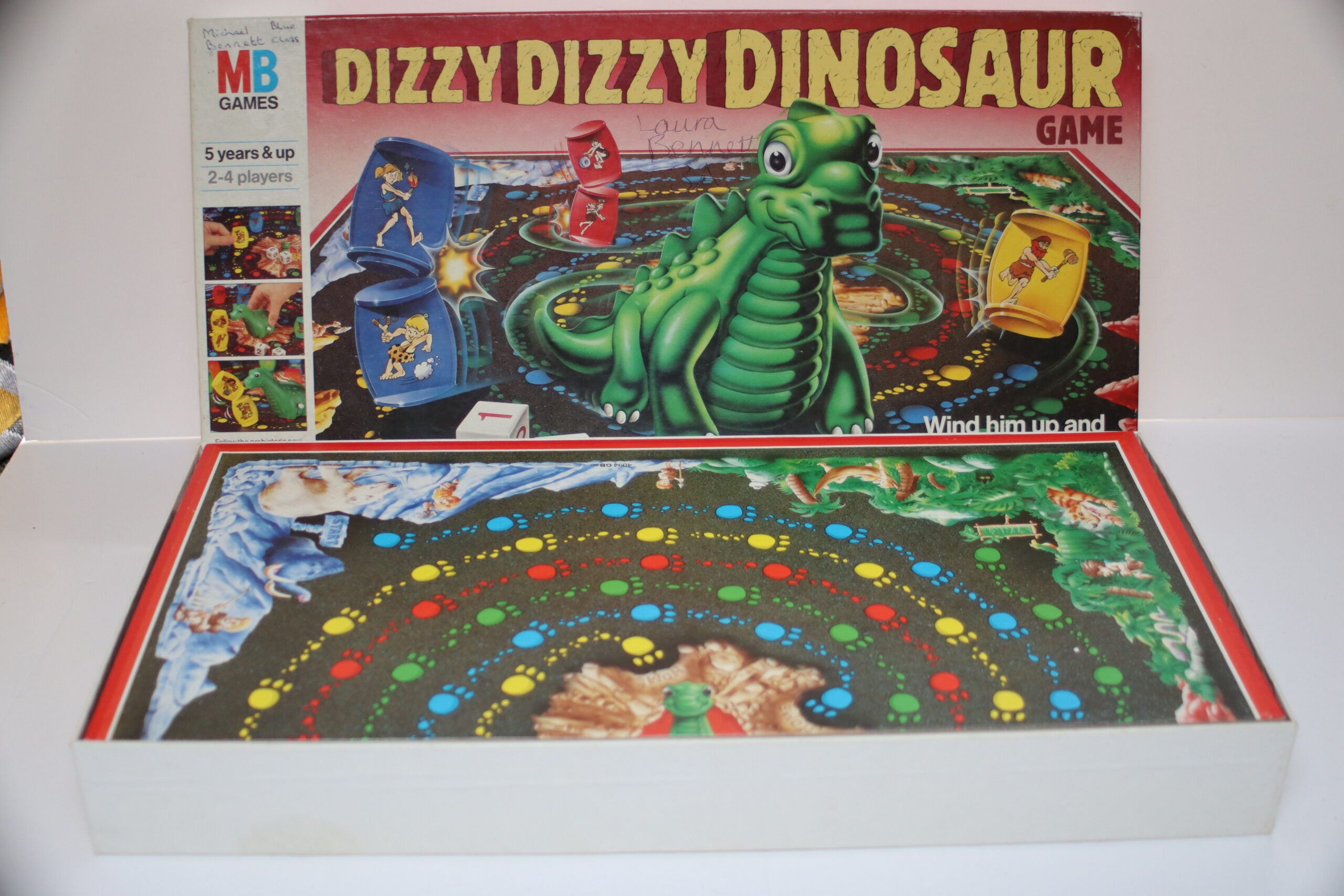Dizzy Dizzy Dinosaur Board Game Vintage MB 1987 Complete  & Working Dizzy image 5