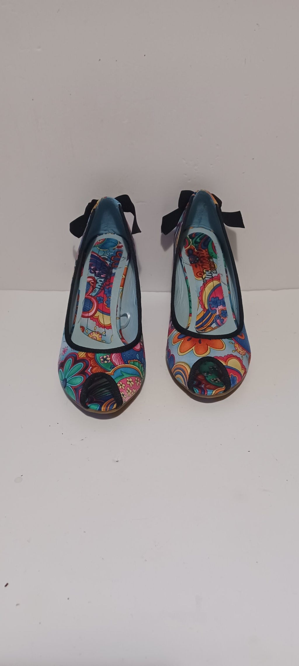 Hoyvoy - Flora - Textil - Heels - Toeless - Floral Blue- Brand New image 1