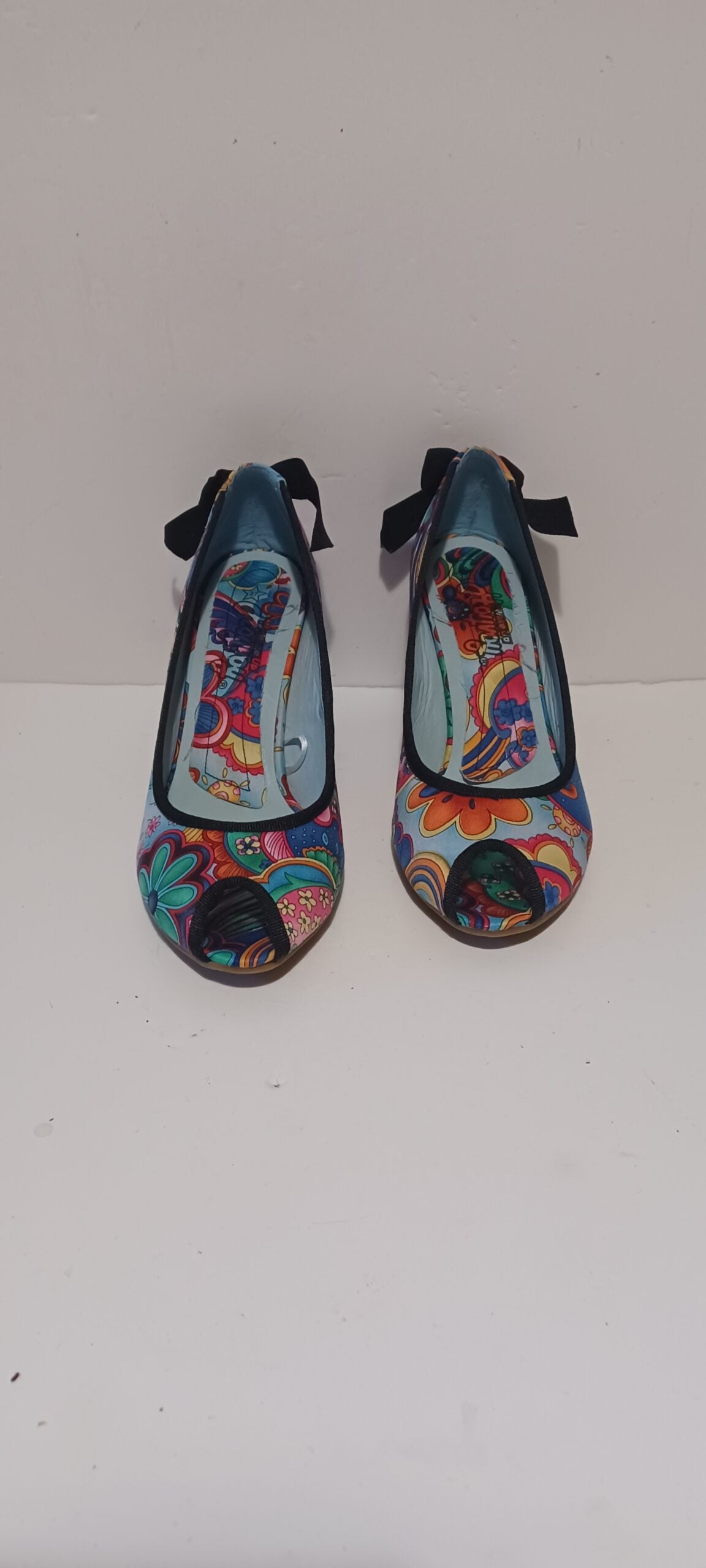 Hoyvoy - Flora - Textil - Heels - Toeless - Floral Blue- Brand New image 1