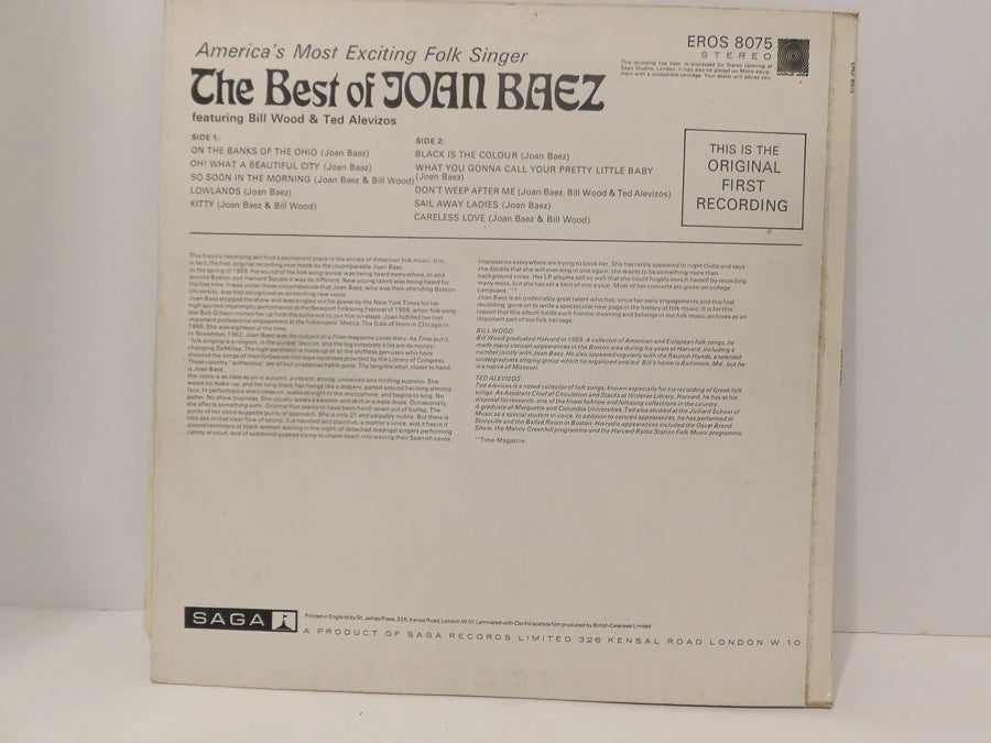 The Best Of Joan Baez - Joan Baez - 5 - Vinyl - LP - Album - Saga - ERO8075 - Great Condition image 1
