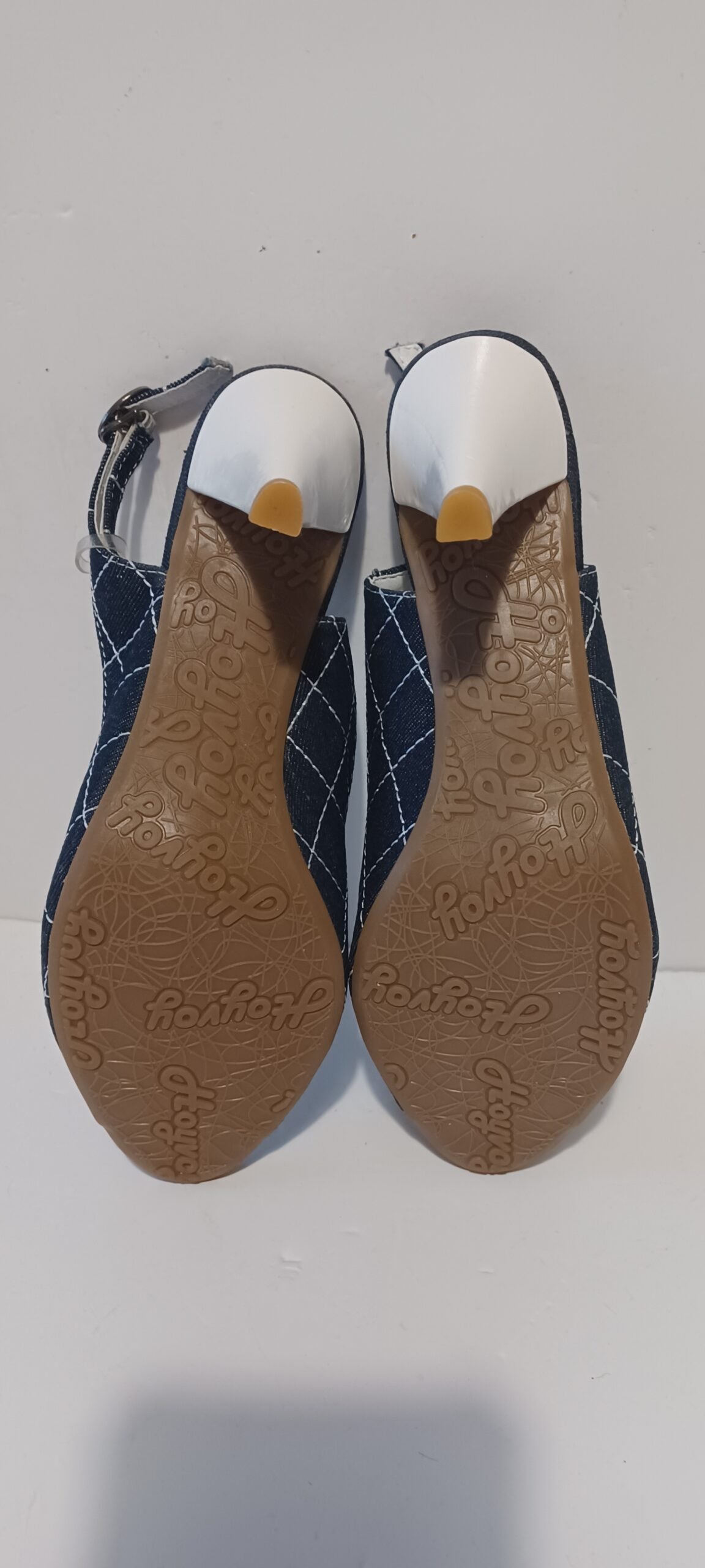 Hoyvoy - Zapato - Denim and White - Heel Strap - Dark Blue - Brand New image 8