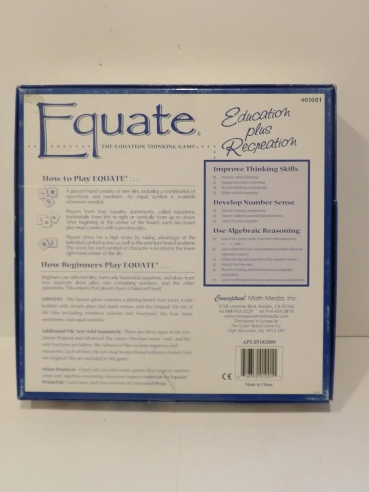 Equate The Equation Thinking Maths Board Game Educational & Fun Unused Condition image 2