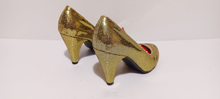 Xti - Zapato - Glitter - Gold- Heel - Brand New image 3
