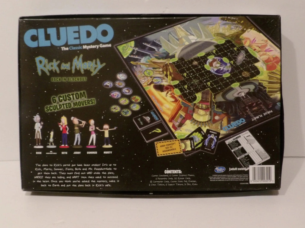 CLUEDO - Ricky and Morty Hasbro Family Board Game 2018 Complete - Great Condition image 1