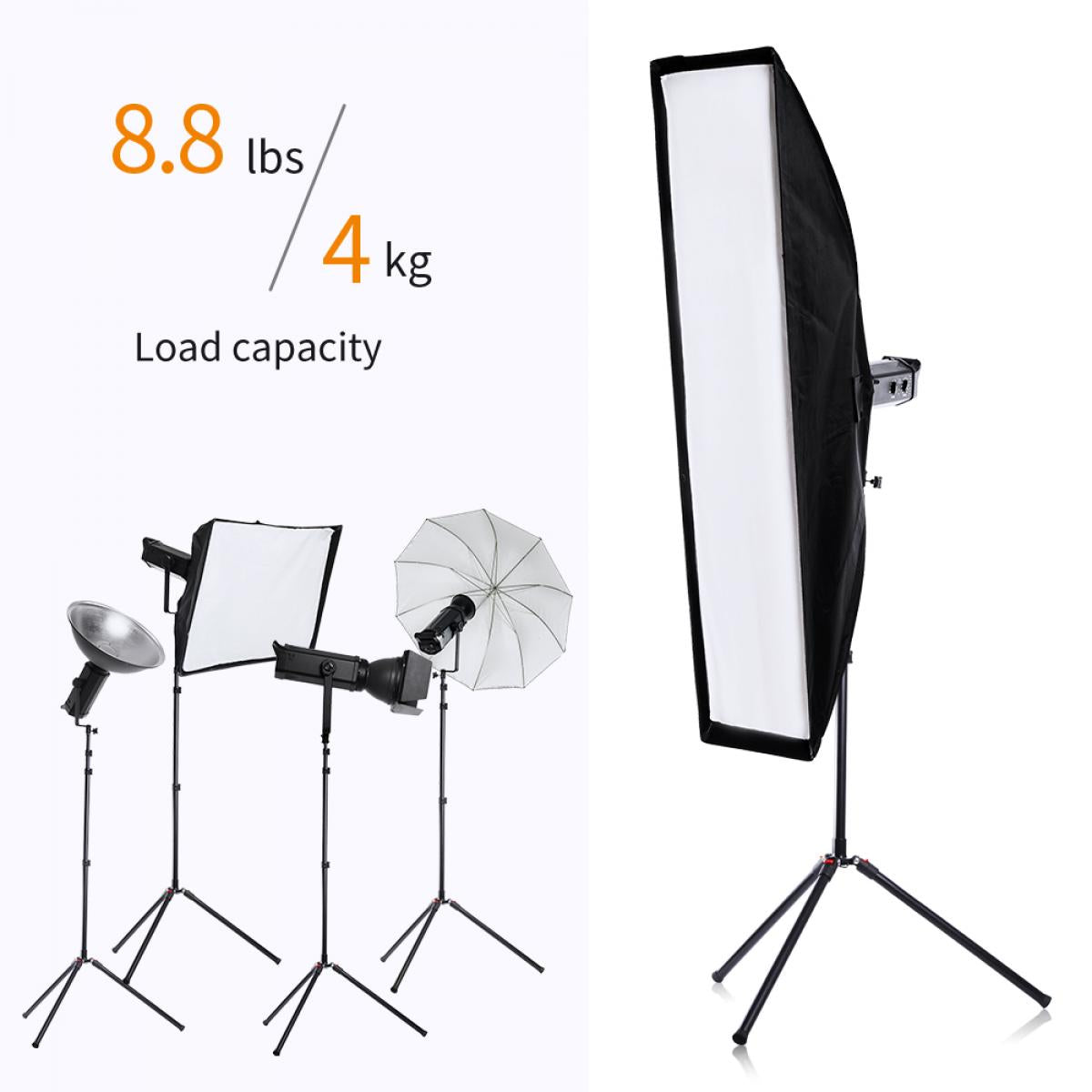 K&F Concept - Aluminum Heavy Duty - Stand 7.5Ft/2.3m/90.55" - Adjustable Lighting Tripod Stand - Softboxes - Photo Studio Speedlight image 7