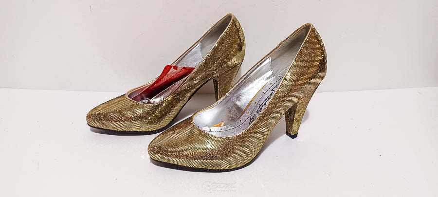 Xti - Zapato - Glitter - Gold- Heel - Brand New - 3.5/36, Gold image
