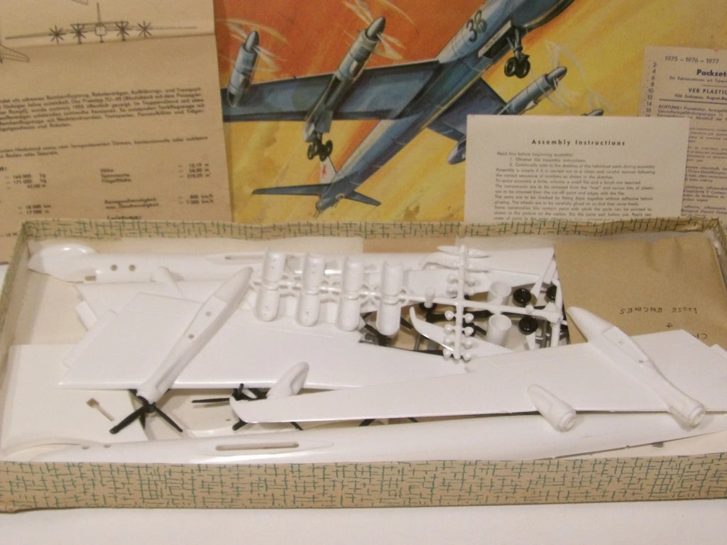 Tupolev TU-20 VEB Plasticart 1:100 Scale Soviet Aircraft Model Kit Appears Complete image 0