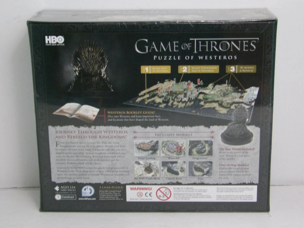4D Cityscape Game of Thrones Westeros 1400+pc Puzzle -Brand New Factory Sealed image 1