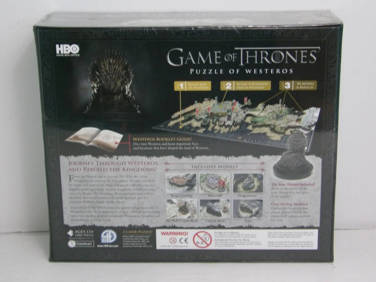 4D Cityscape Game of Thrones Westeros 1400+pc Puzzle -Brand New Factory Sealed image 1
