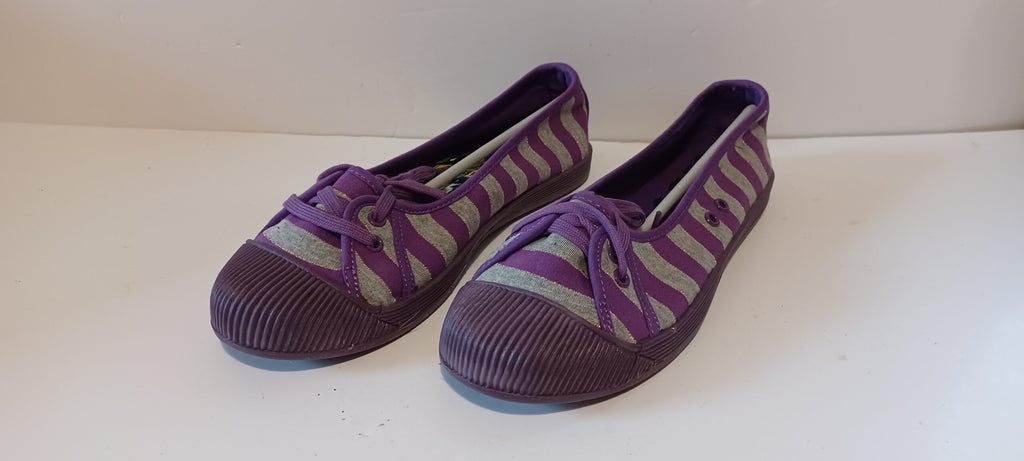 Hoyvoy - Textile - Violet - Flat - Laced Up - Stripe - Brand New image 0