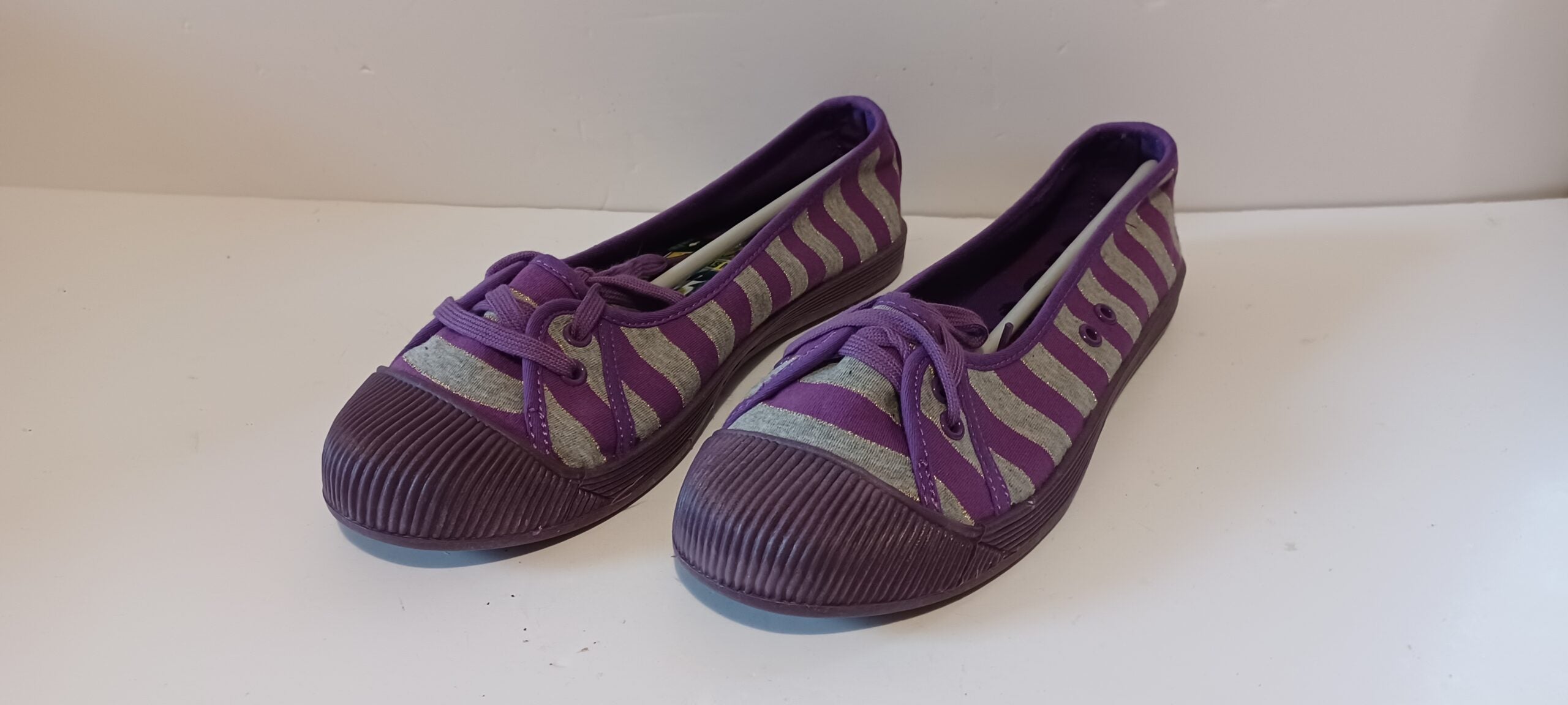 Hoyvoy - Textile - Violet - Flat - Laced Up - Stripe - Brand New image 0