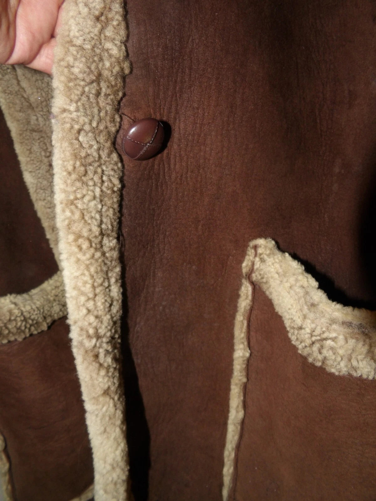 Vintage Leathermaster Brown Faux Shearling Sheepskin Jacket image 2