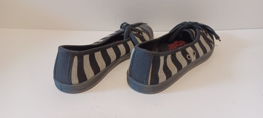 Hoyvoy - Textile - Black - Flat - Laced Up - Stripe - Brand New image 3