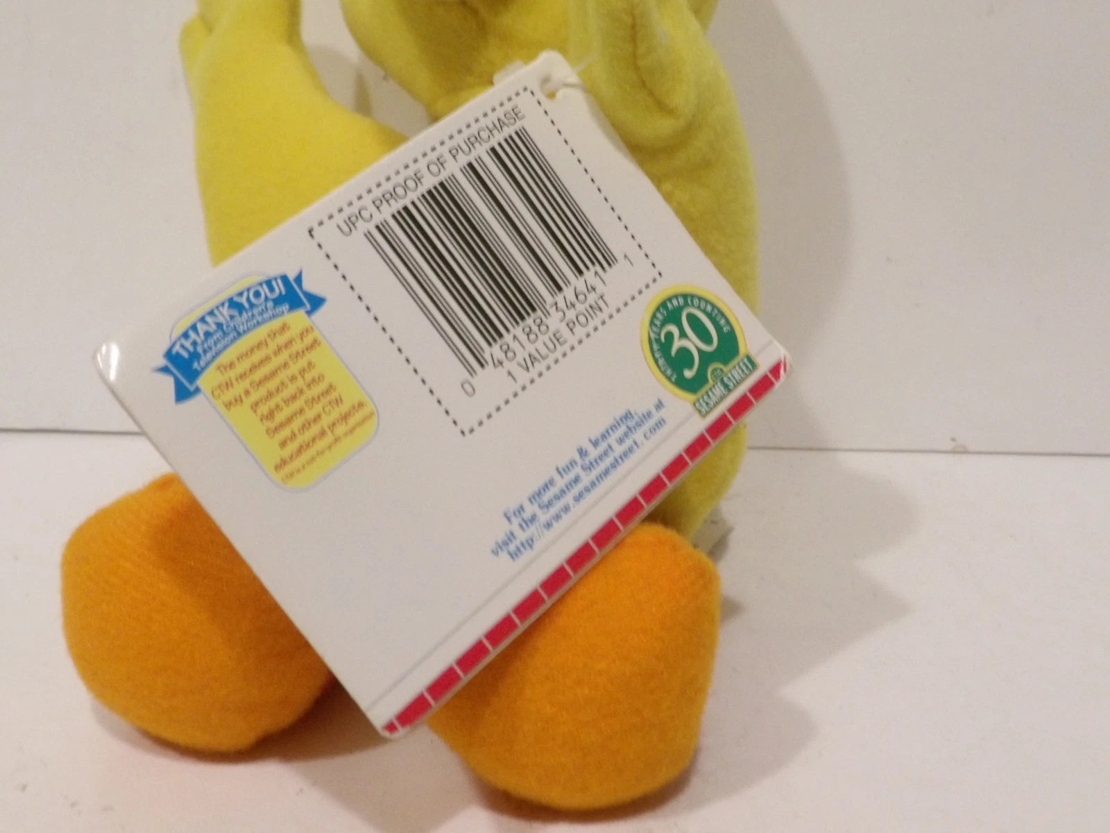 Vintage 1997 Tyco Sesame Street Beans Big Bird Soft Toy Plush Beanie Teddy NWT image 1