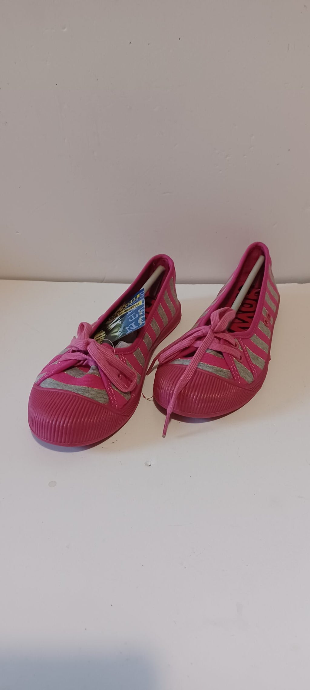 Hoyvoy - Textile - Fuchsia - Flat - Laced Up - Stripe - Brand New image 2