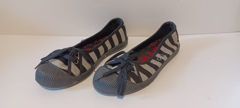 Hoyvoy - Textile - Black - Flat - Laced Up - Stripe - Brand New image 6