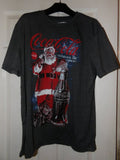 Coca Cola Xmas Christmas 'Holidays Are Coming" Santa & Bottle T-Shirt Large Grey image 0