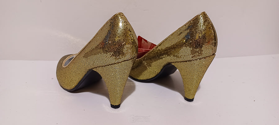 Xti - Zapato - Glitter - Gold- Heel - Brand New image 4