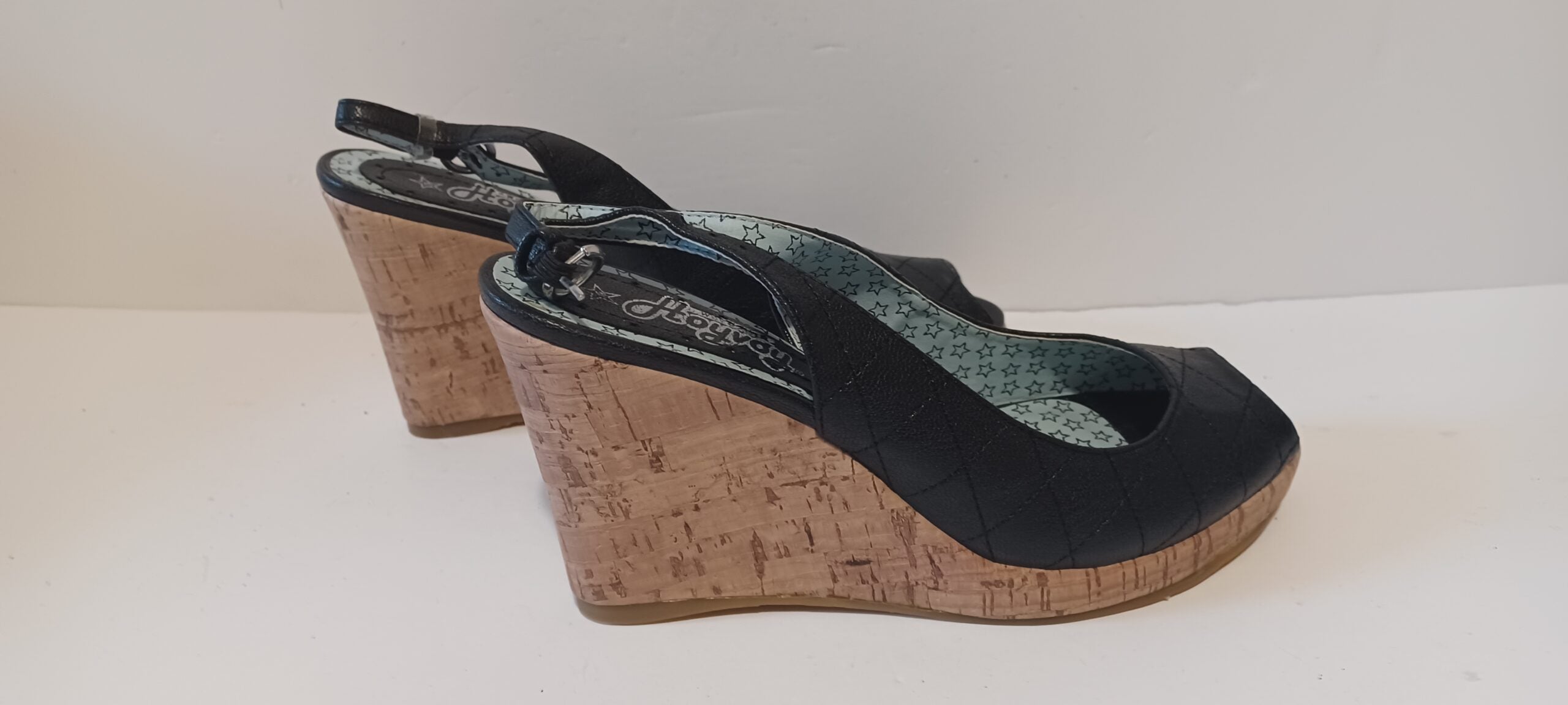 Hoyvoy - Stitch - Wedge Heels - Heel Strap - Black - Brand New image 3