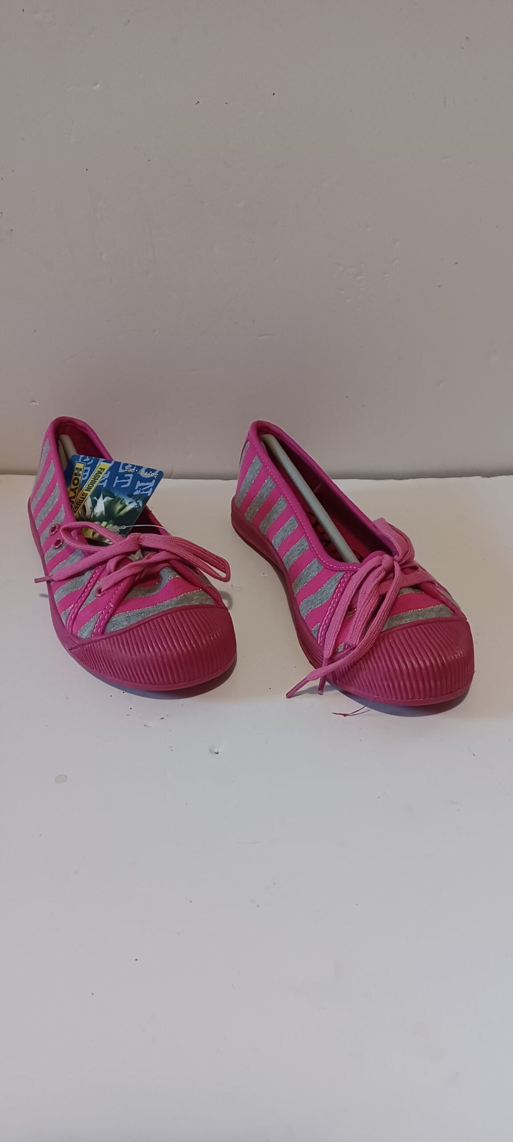 Hoyvoy - Textile - Fuchsia - Flat - Laced Up - Stripe - Brand New image