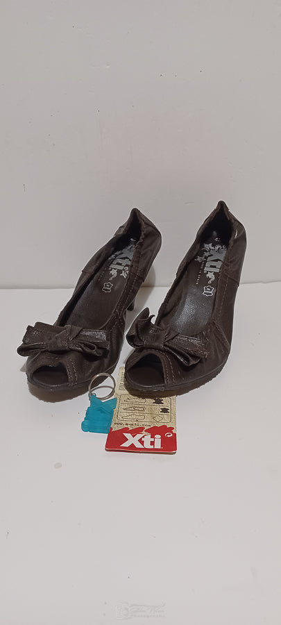 Xti - Sra - Ladies Heel - Bow - Brown - Brand New - 6/39, Brown image