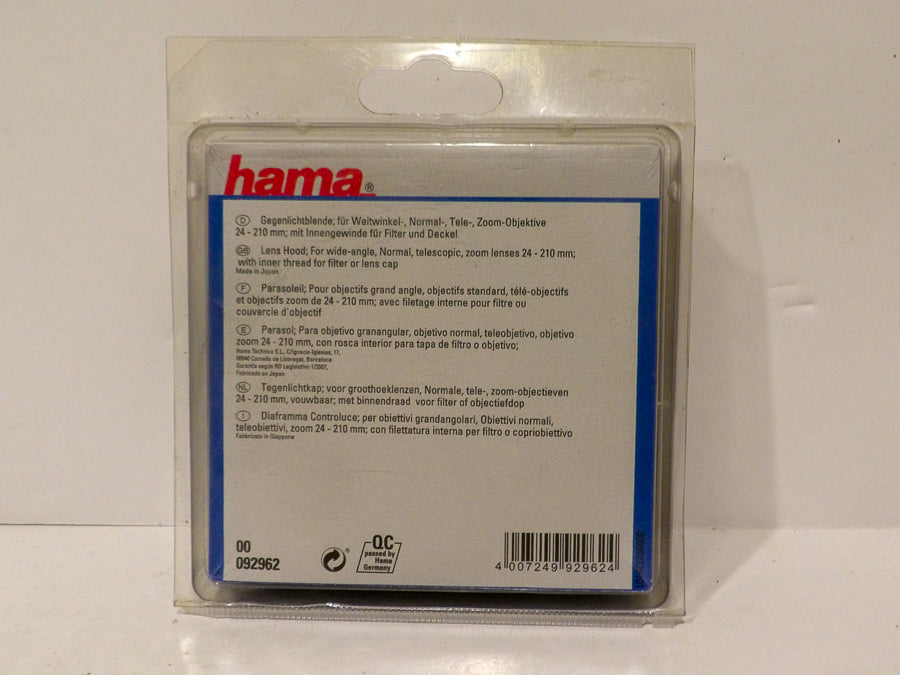 Hama 92962 Photo Camera Rubber Lens Hood 62mm f24-210mm image 1
