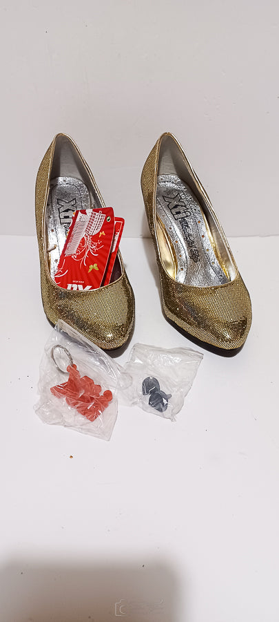 Xti - Zapato - Glitter - Gold- Heel - Brand New image 1