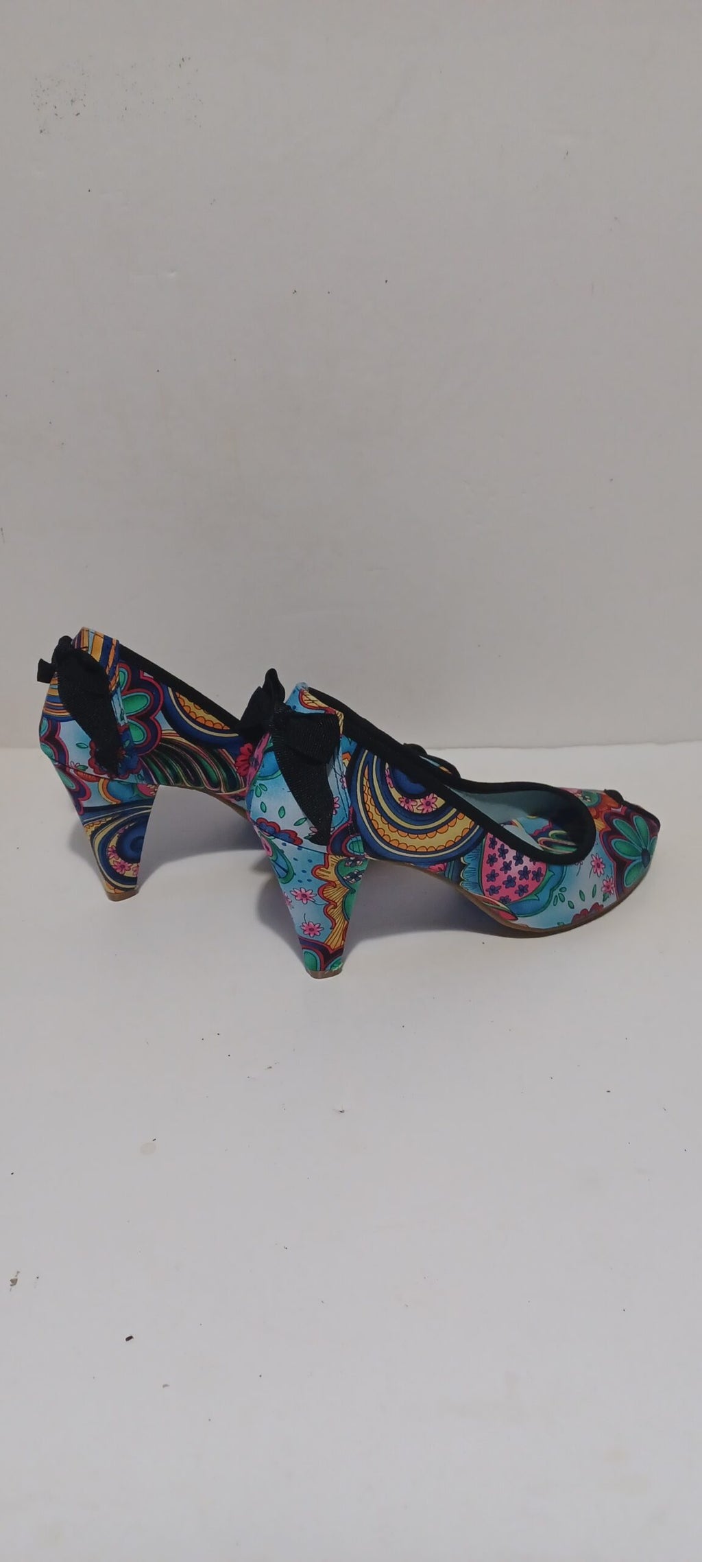 Hoyvoy - Flora - Textil - Heels - Toeless - Floral Blue- Brand New image 2