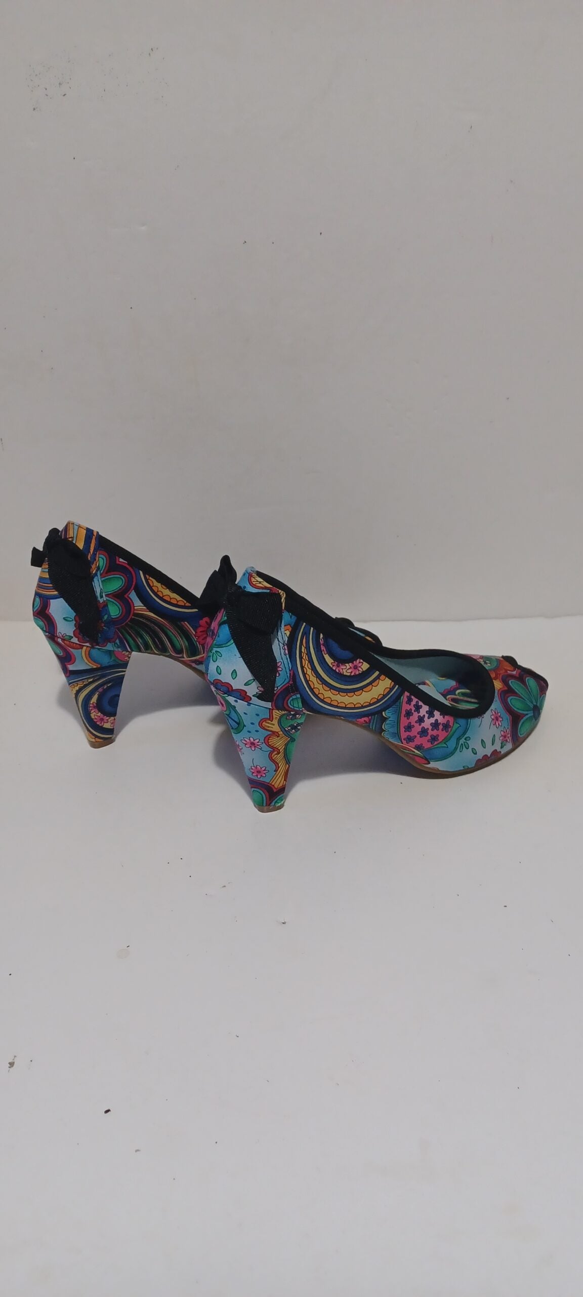Hoyvoy - Flora - Textil - Heels - Toeless - Floral Blue- Brand New image 2