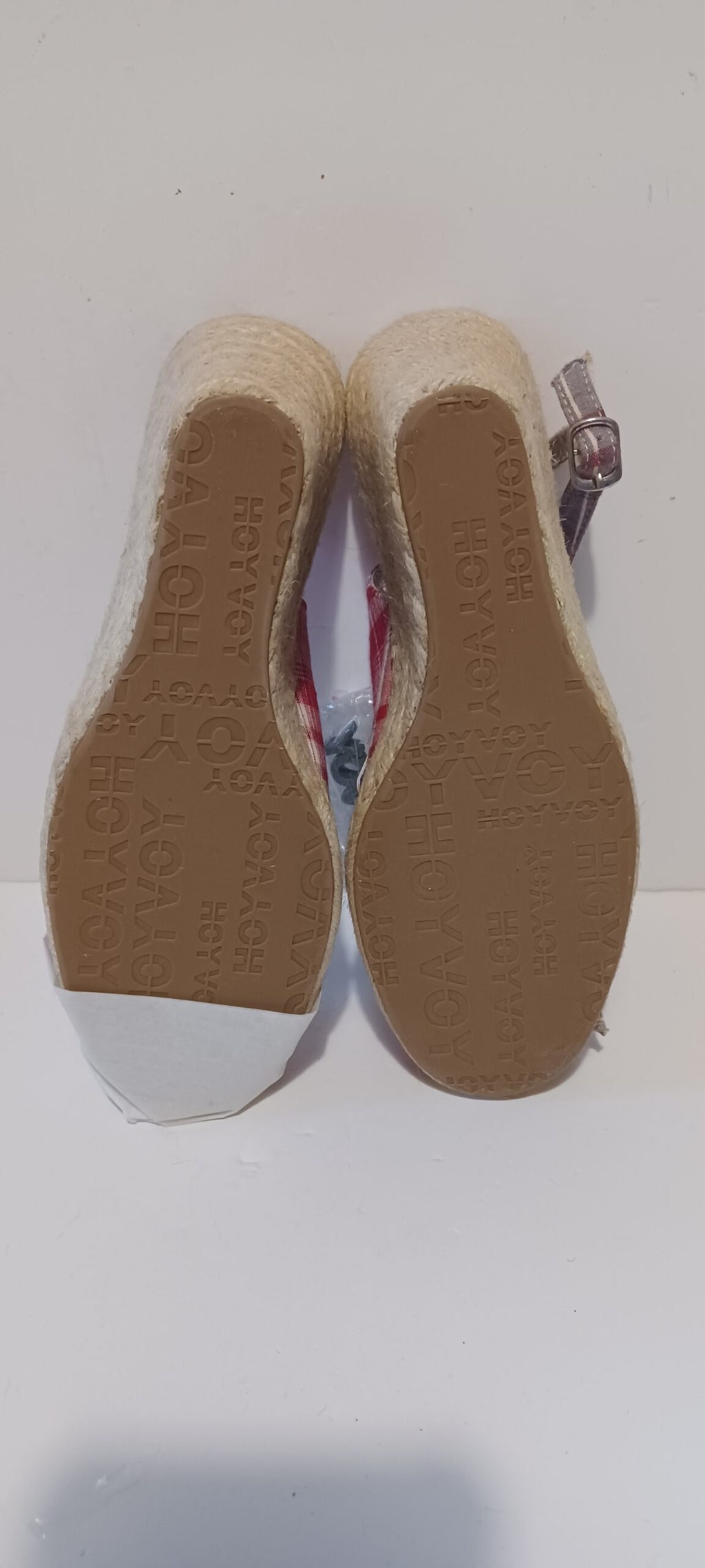 Hoyvoy - Escoces - Wedge Heel Strap - Red Tartan - Bow Decore - Brand New image 7
