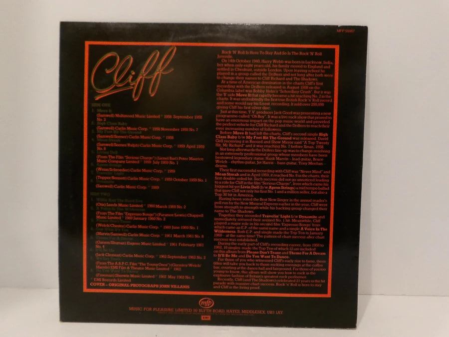 Cliff Richard - Rock On With Cliff Richard - Music For Pleasure - 1980 - Great Condition image 1
