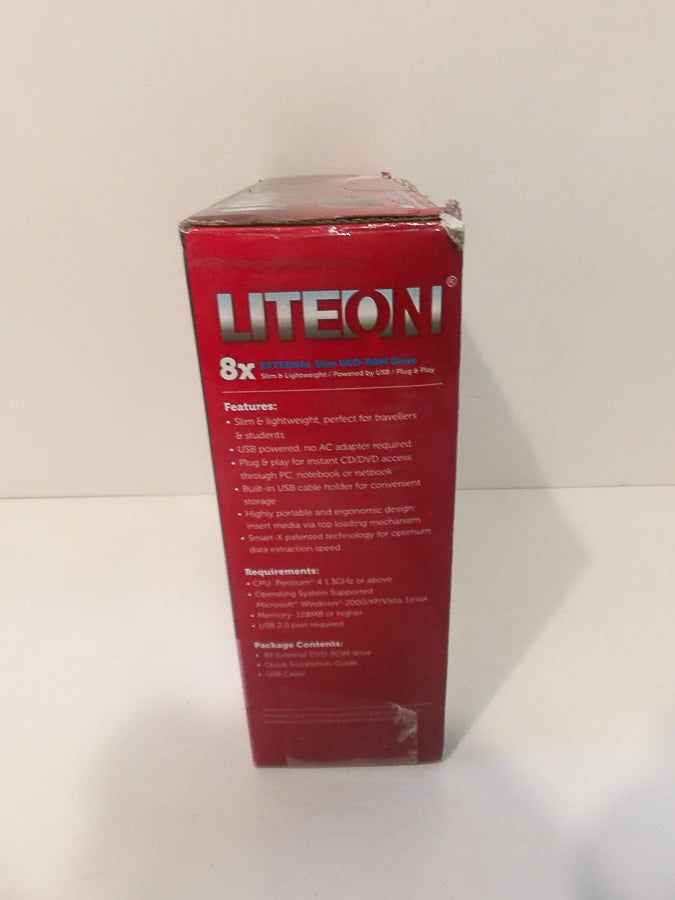 Lite-On - USB 2.0 - DVD-ROM drive - eTDU108 - Brand New image 5