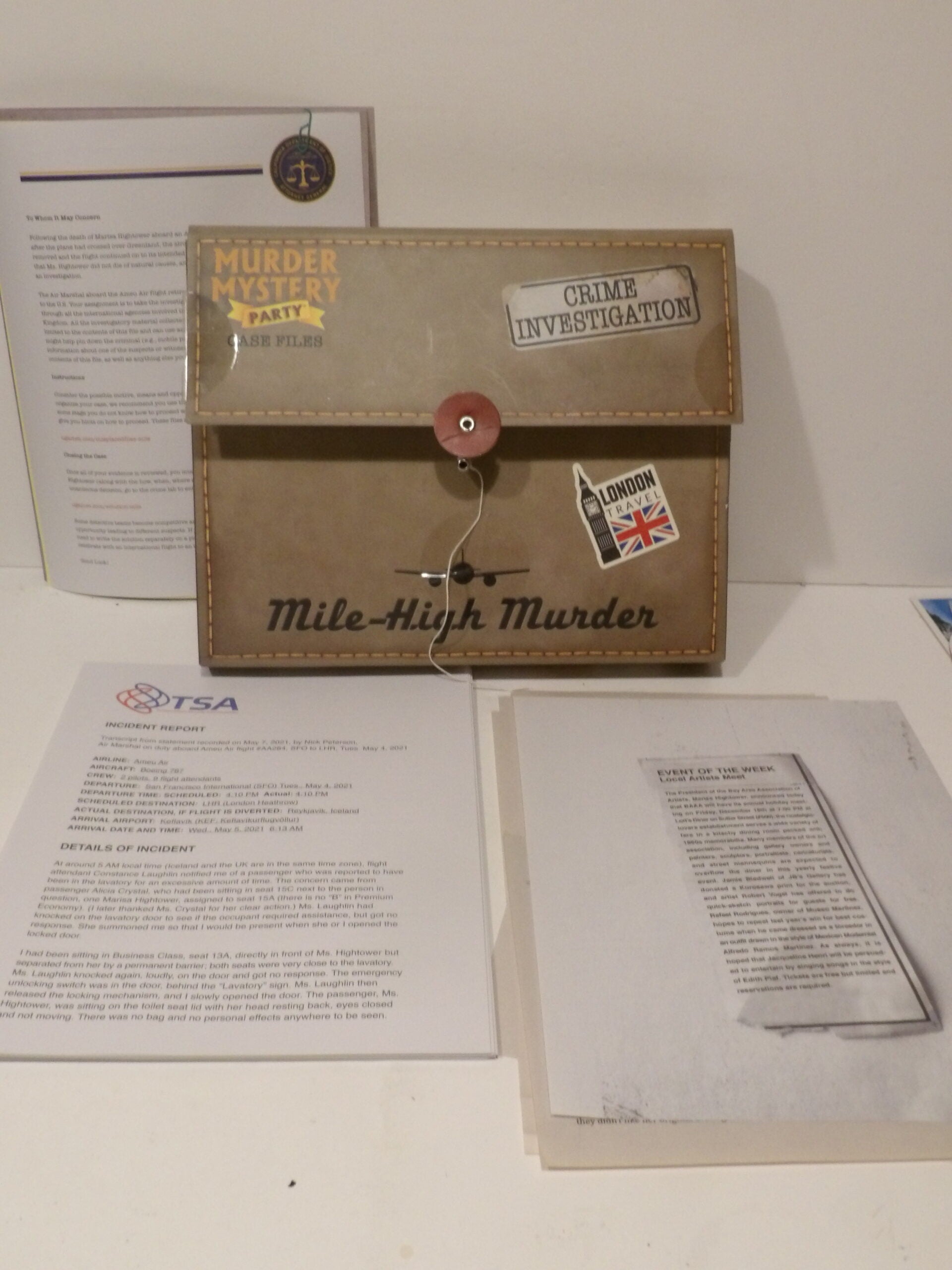 University Games, Murder, Mystery, Party Case Files, Fire in Adlerstein - Great Unused Condition image 4