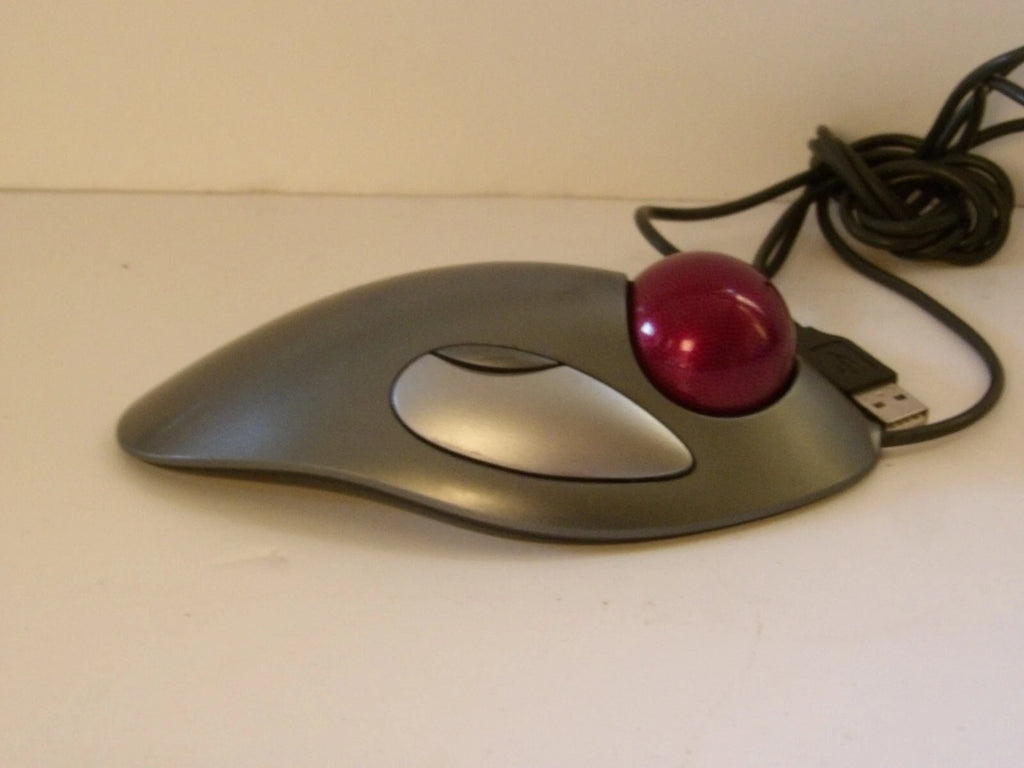 Logitech T-BC21 Wired USB Ergonomic Marble Track Ball Mouse 4 Button Grey image 3