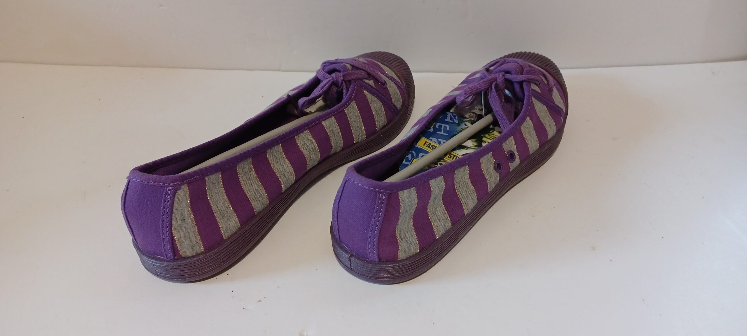 Hoyvoy - Textile - Violet - Flat - Laced Up - Stripe - Brand New image 3