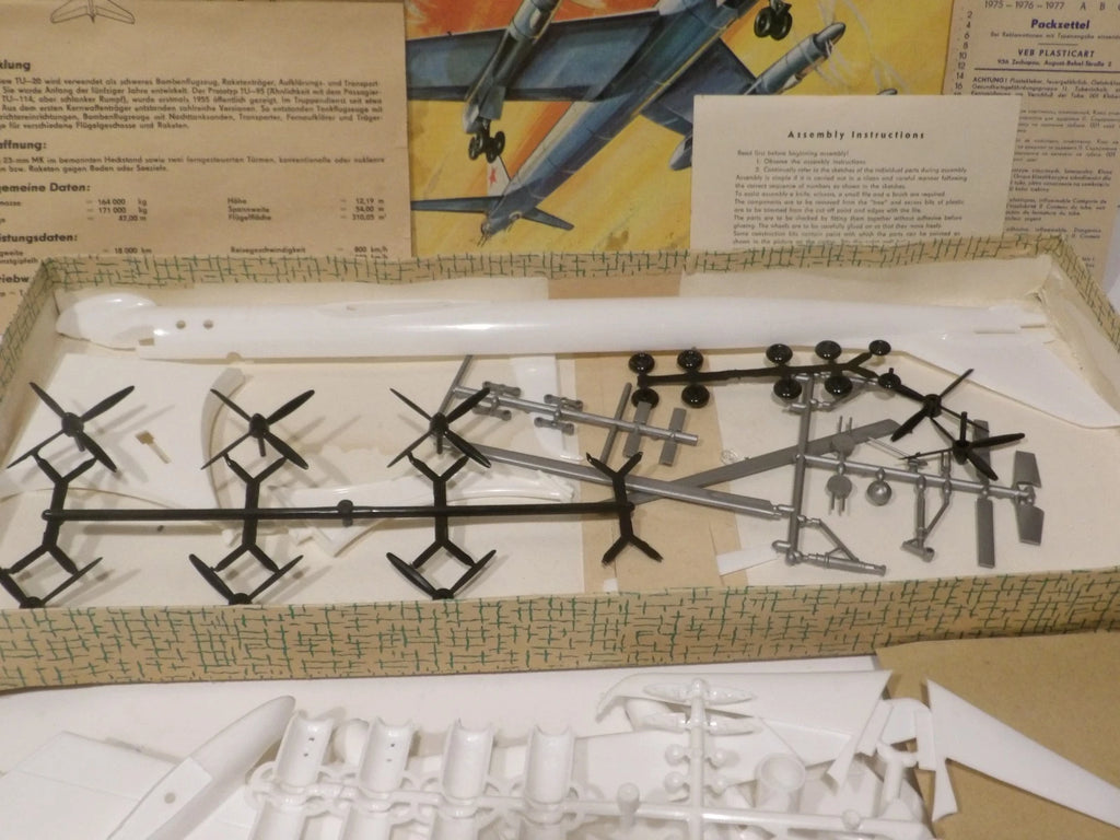 Tupolev TU-20 VEB Plasticart 1:100 Scale Soviet Aircraft Model Kit Appears Complete image 6