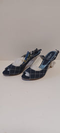 Hoyvoy - Zapato - Denim and White - Heel Strap - Dark Blue - Brand New - 7/40, Dark Denim Blue image