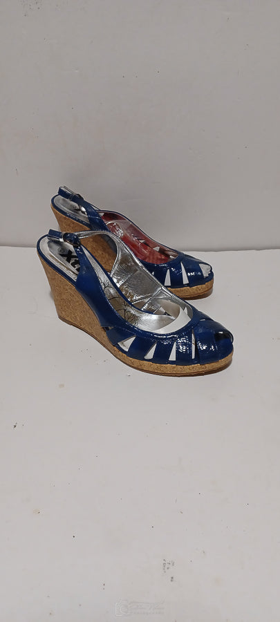Xti - Sandlea - Ladies Heel Sandles - Wedge Heel - Front Weave - Blue - Brand New - 8/41, Blue image