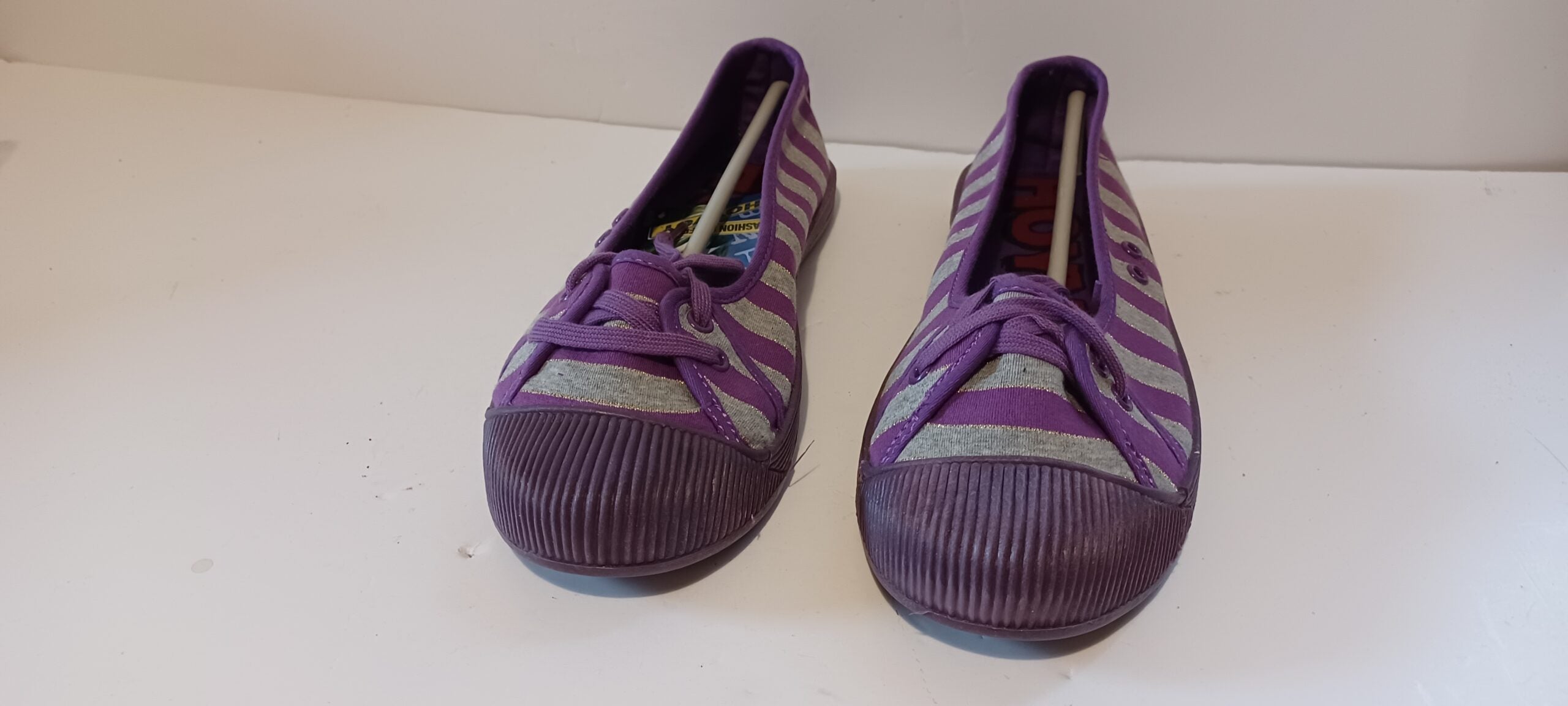 Hoyvoy - Textile - Violet - Flat - Laced Up - Stripe - Brand New image 6