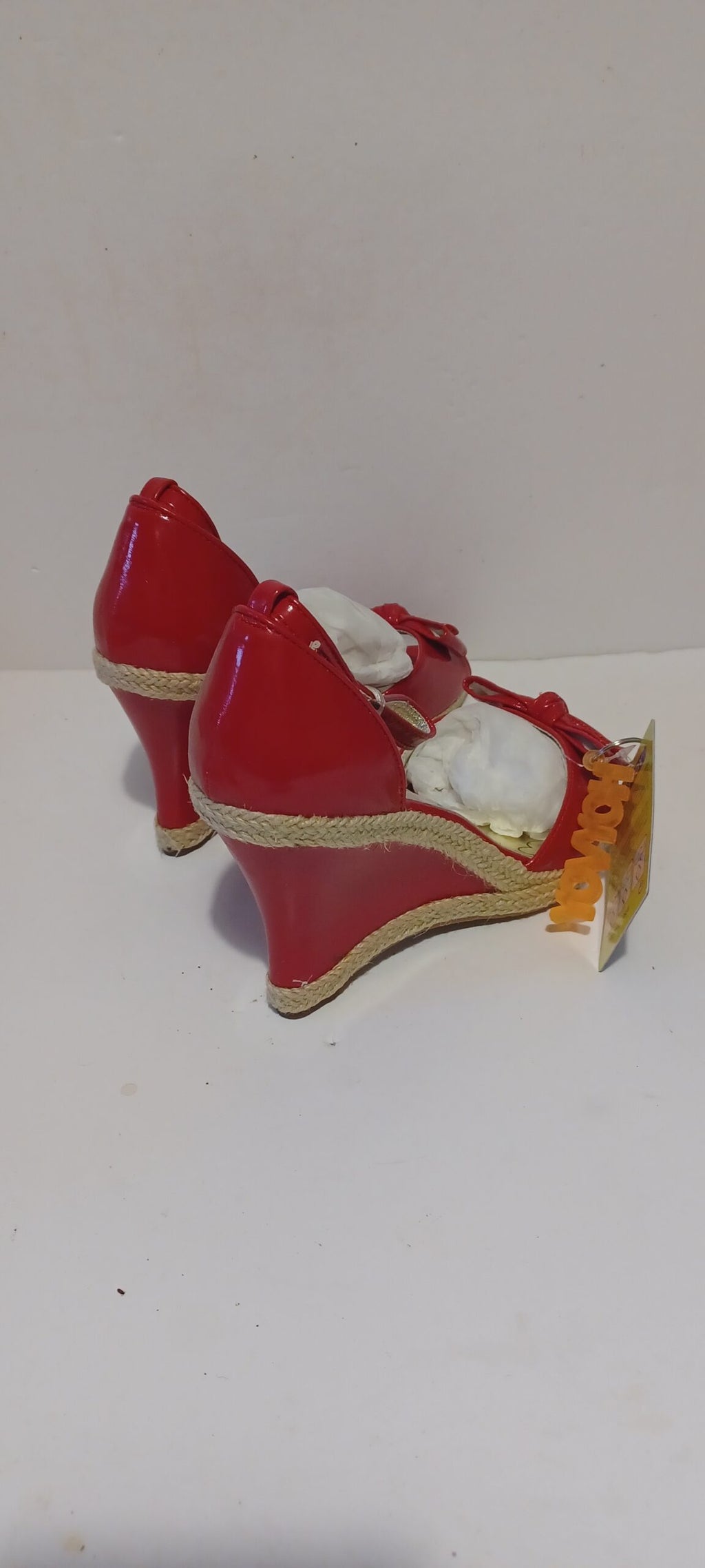 Hoyvoy - Bow - Wedge - Heel Strap - Red - Brand New image 5