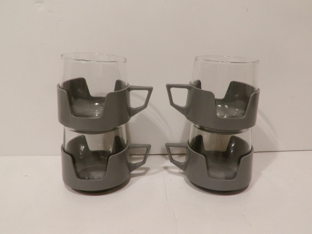 4 Vintage 1970s Pyrex / JAJ 7oz Drinkup Cups Grey Original Box - Great Condition image 4
