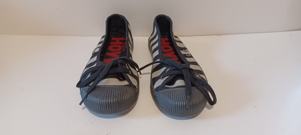 Hoyvoy - Textile - Black - Flat - Laced Up - Stripe - Brand New image 5