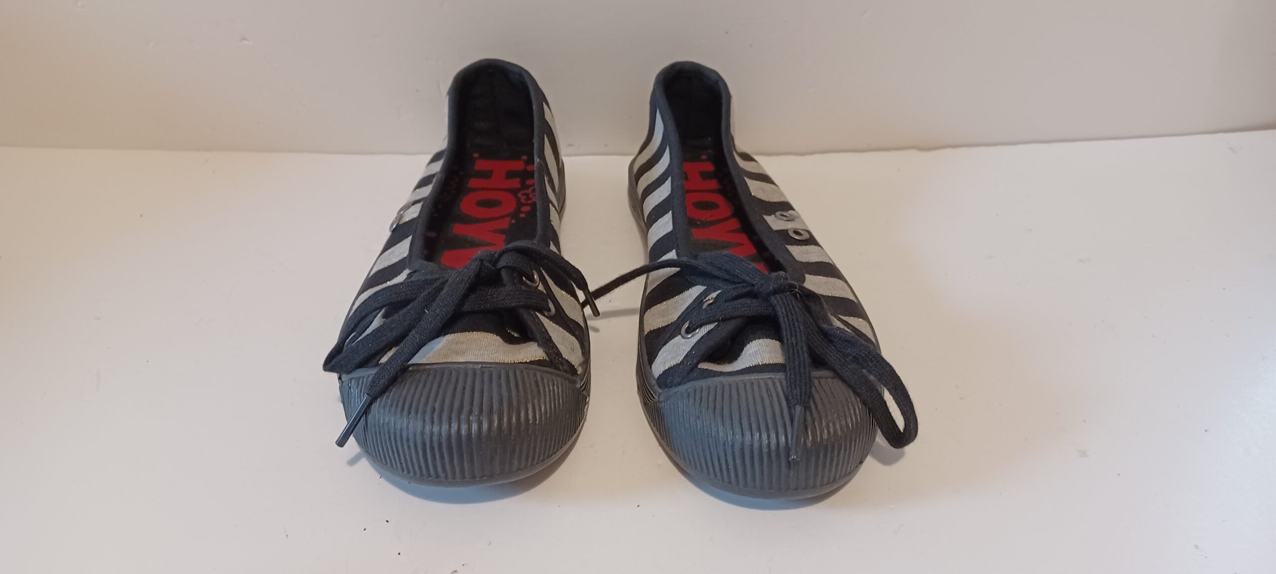 Hoyvoy - Textile - Black - Flat - Laced Up - Stripe - Brand New image 5